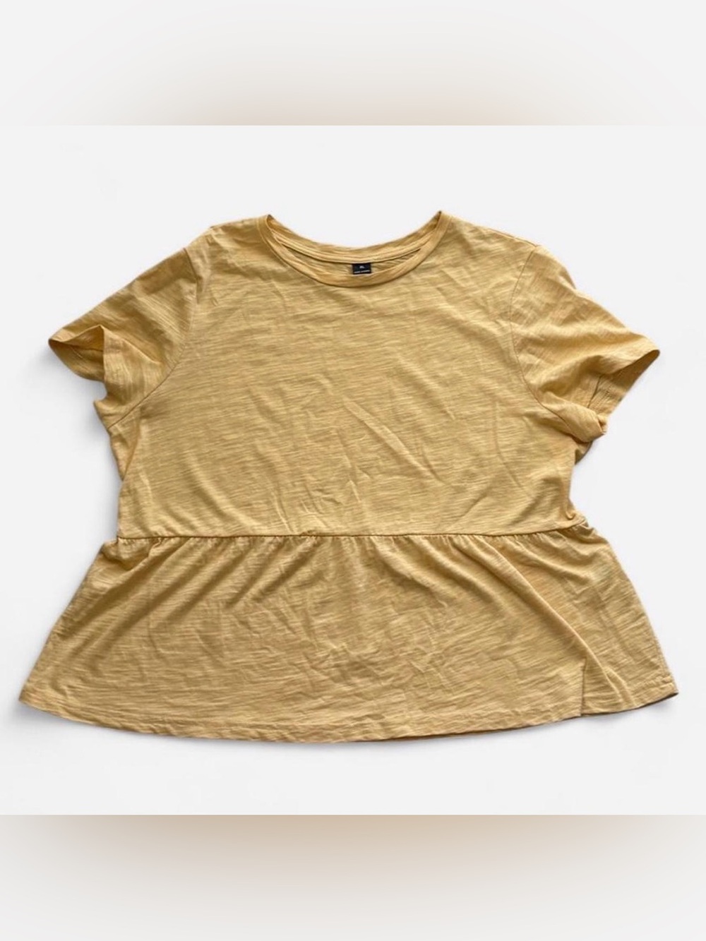 Yellow Short-Sleeve Peplum Tee